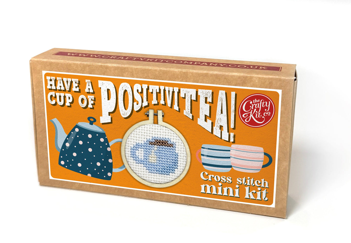 Have a cup of Positivitea! Mini Matchbox Cross Stitch Kit