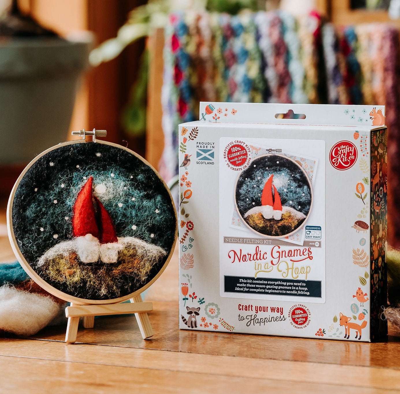 Gnomes in a Hoop Needle Felting Craft Kit