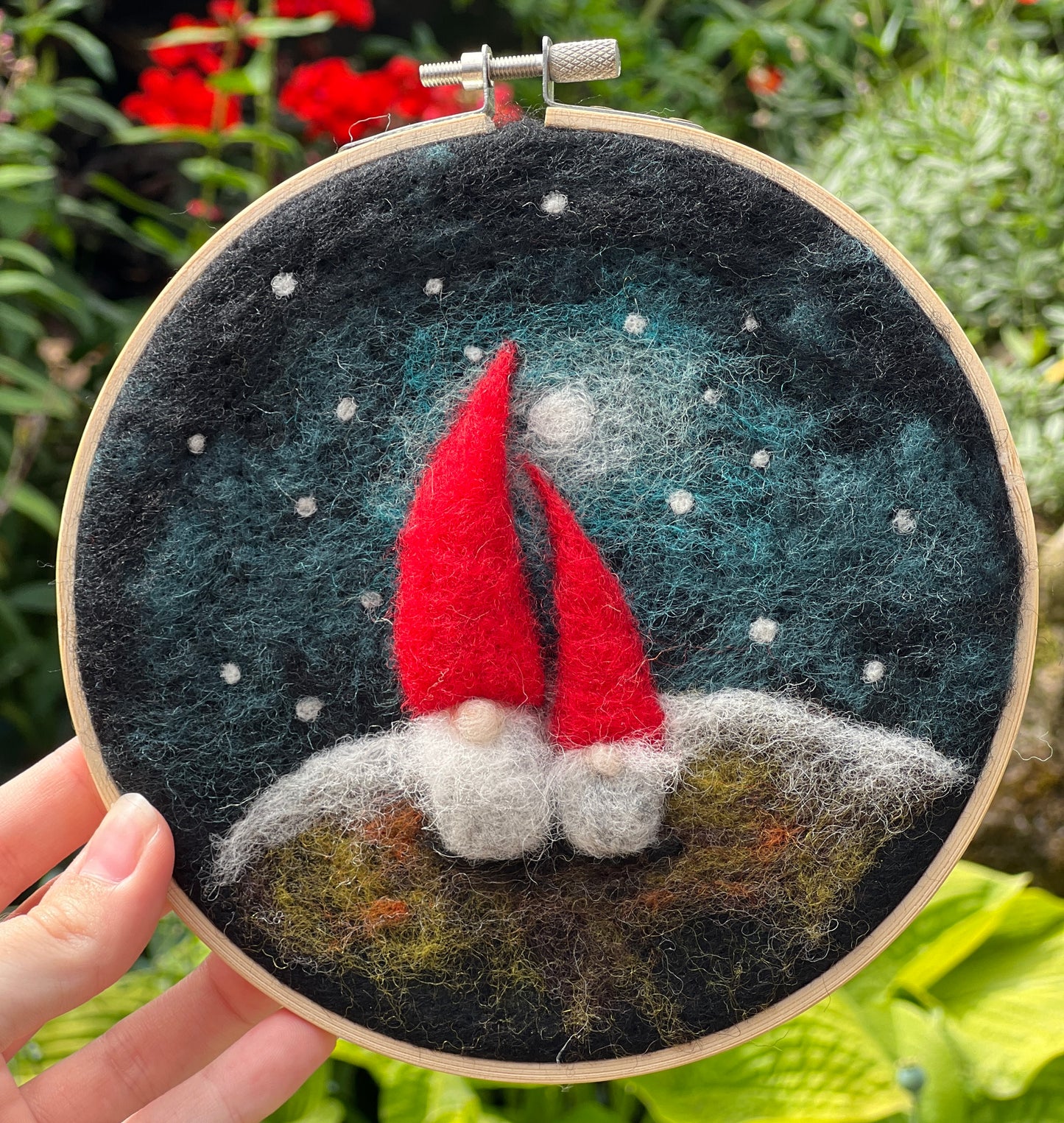 Gnomes in a Hoop Needle Felting Craft Kit