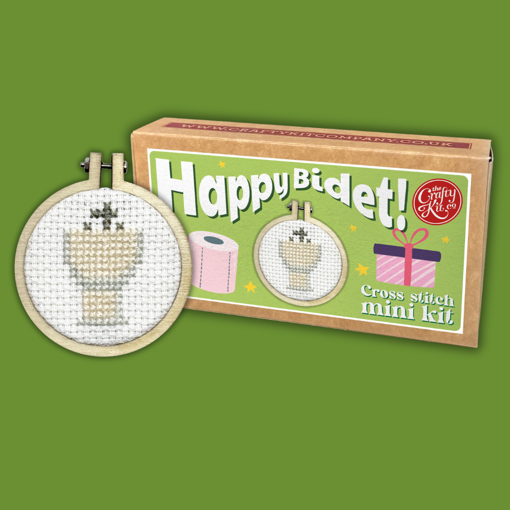 Happy Bidet! Mini Matchbox Cross Stitch Kit
