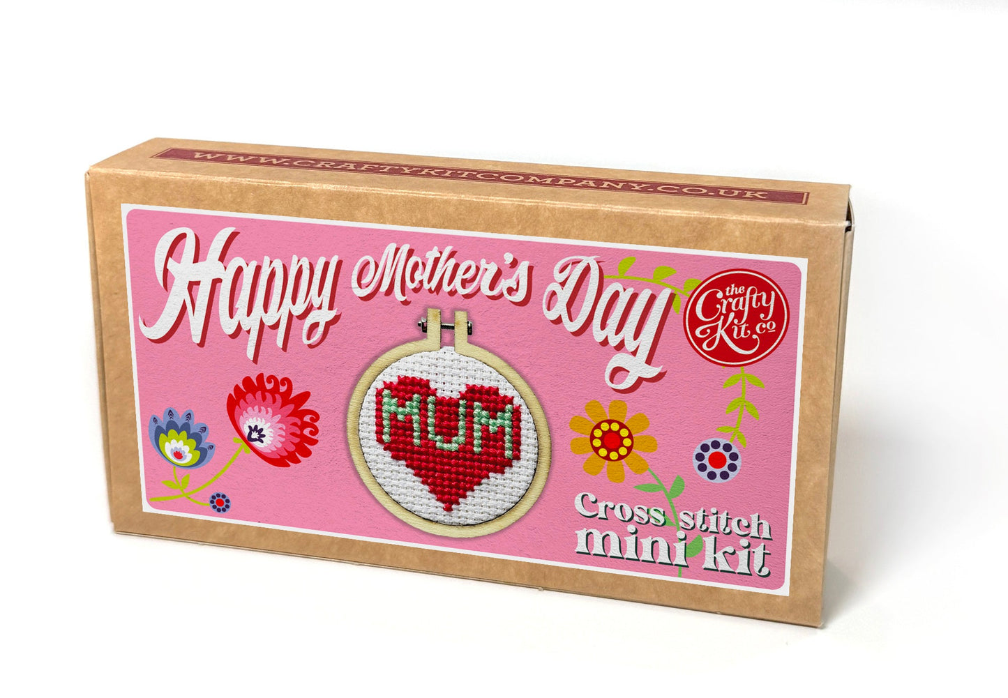 Happy Mothers Day Heart Mini Matchbox Cross Stitch Kit