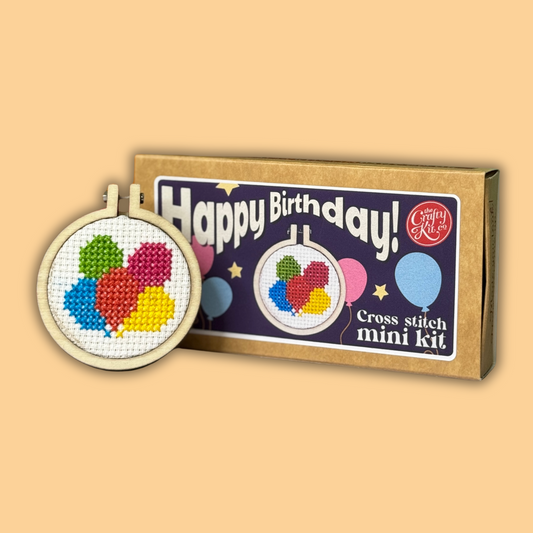Happy Birthday Mini Matchbox Cross Stitch Kit