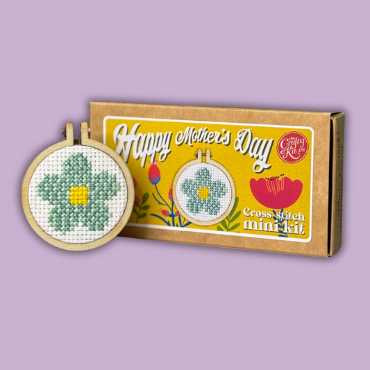 Happy Mothers Day Flower Mini Matchbox Cross Stitch Kit
