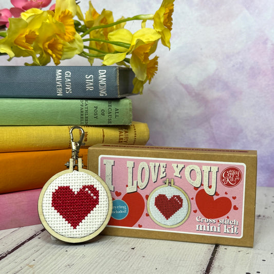 I Love You Mini Matchbox Cross Stitch Kit