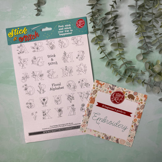Floral Alphabet Stick & Stitch Embroidery