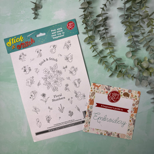 Floral Numbers Stick & Stitch Embroidery