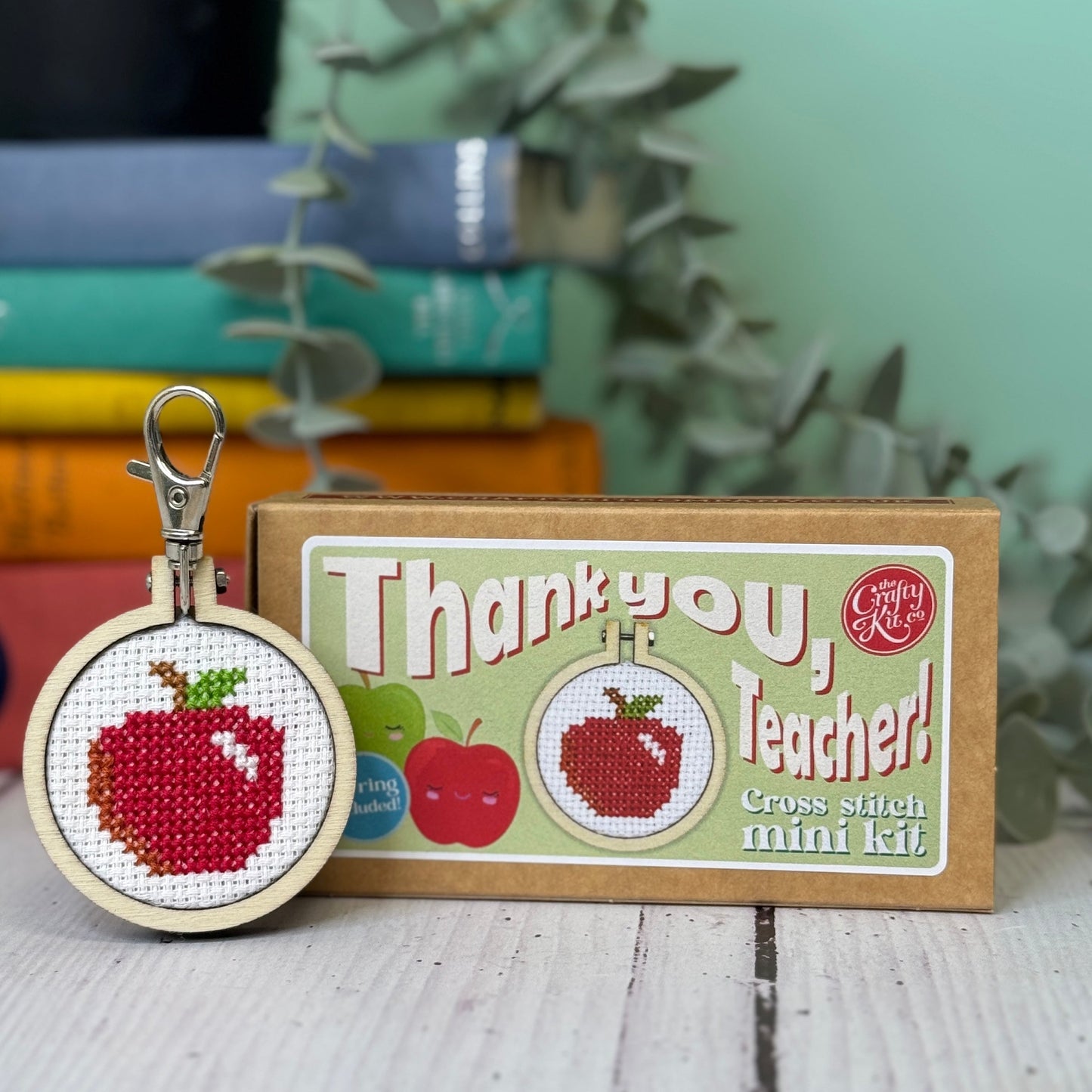 Thank you, Teacher! (apple) Mini Matchbox Cross Stitch Kit