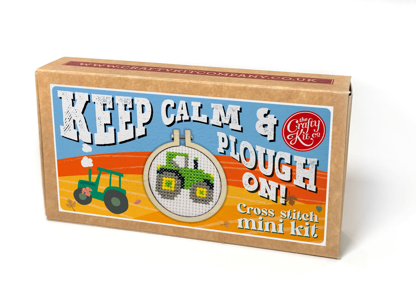 Keep Calm and Plough On! Mini Matchbox Cross Stitch Kit