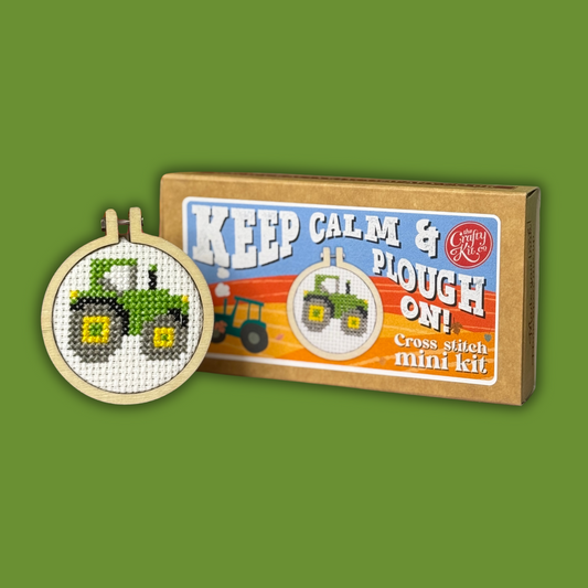 Keep Calm and Plough On! Mini Matchbox Cross Stitch Kit