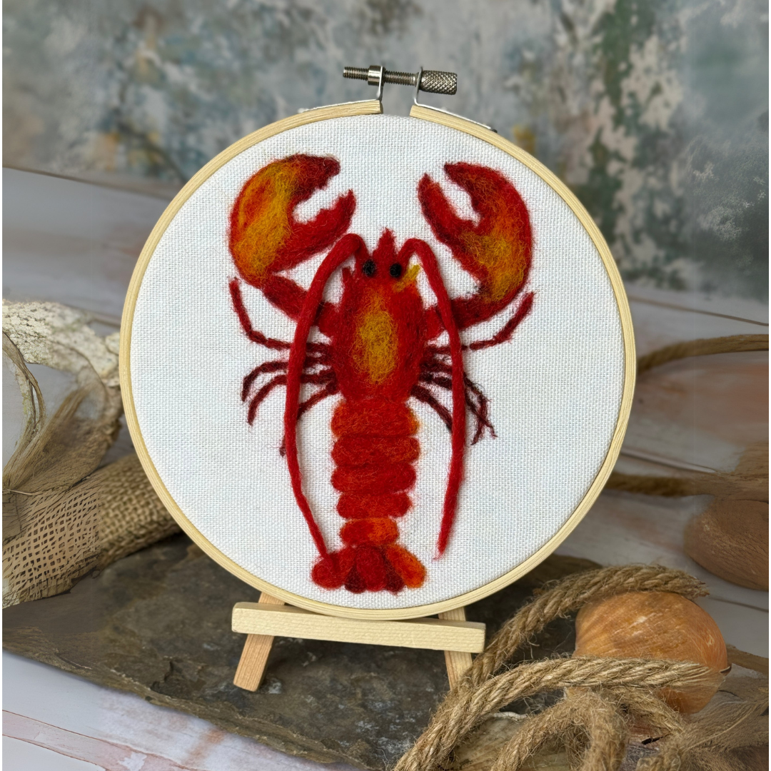 Lobster in a Hoop Needle Felting Kit