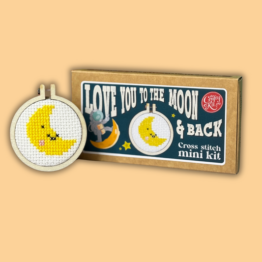 Love You To The Moon and Back Mini Matchbox Cross Stitch Kit