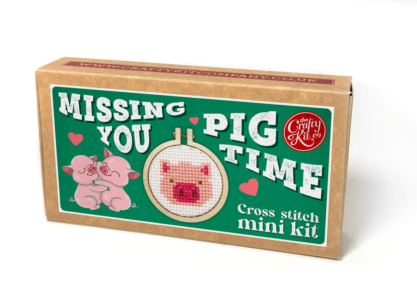 Missing You Pig Time Mini Matchbox Cross Stitch Kit