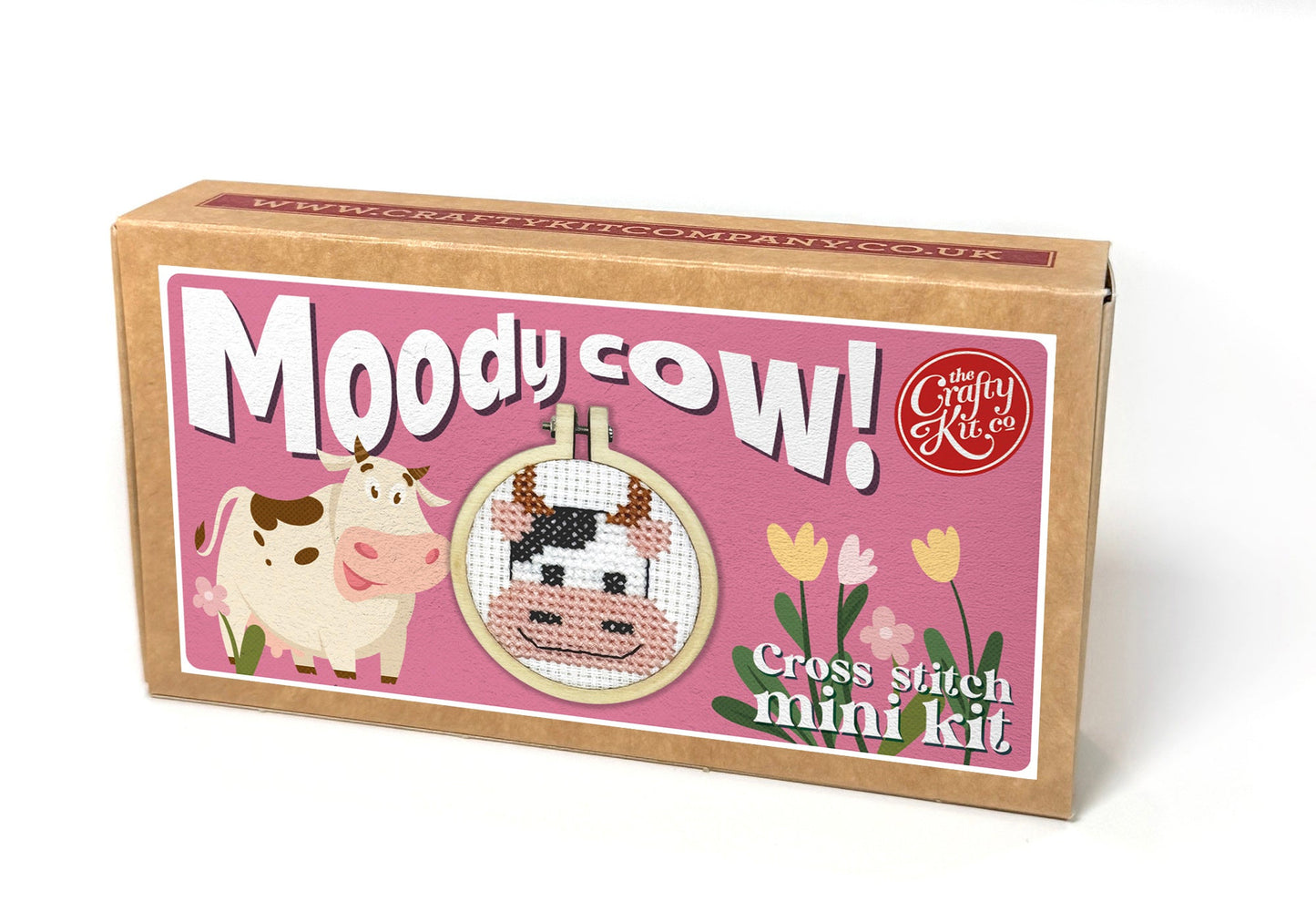 Moody Cow! Mini Matchbox Cross Stitch Kit
