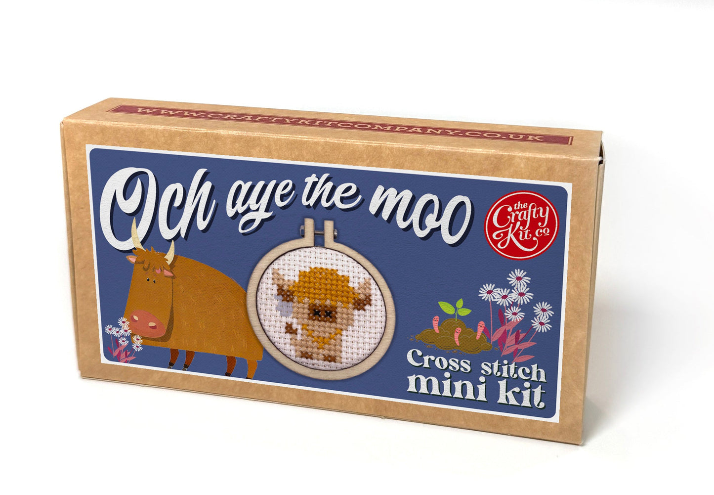 Och Aye The Moo Mini Matchbox Cross Stitch Kit