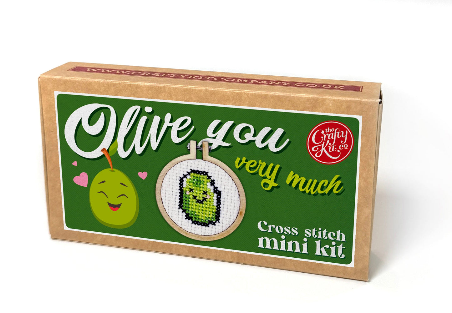 Olive You Very Much Mini Matchbox Cross Stitch Kit