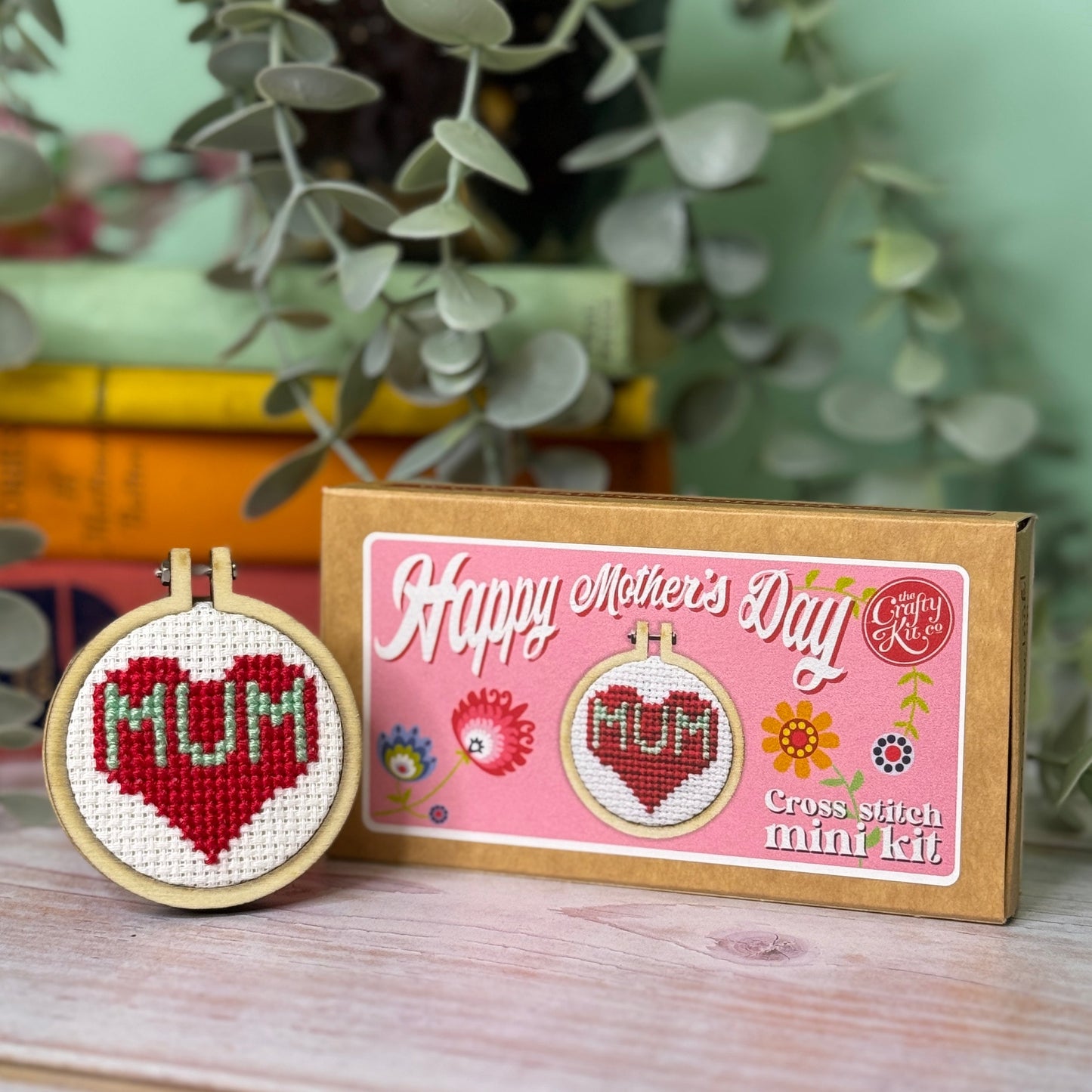 Happy Mothers Day Heart Mini Matchbox Cross Stitch Kit