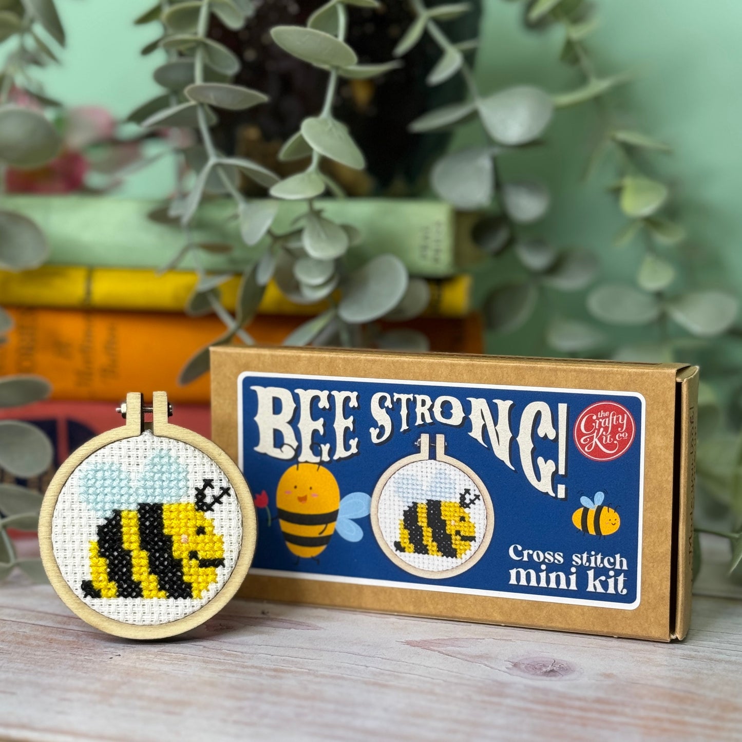 Bee Strong! Mini Matchbox Cross Stitch Kit