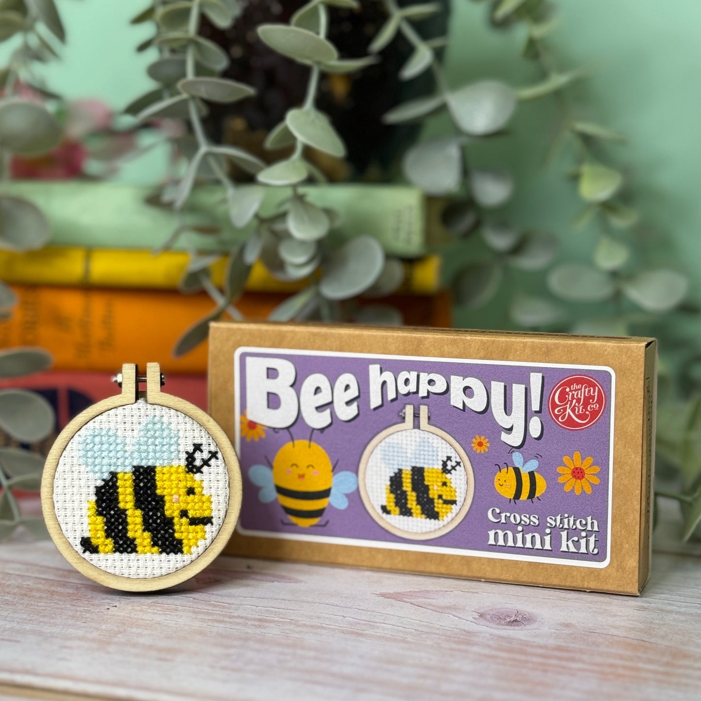 Bee Happy Mini Matchbox Cross Stitch Kit