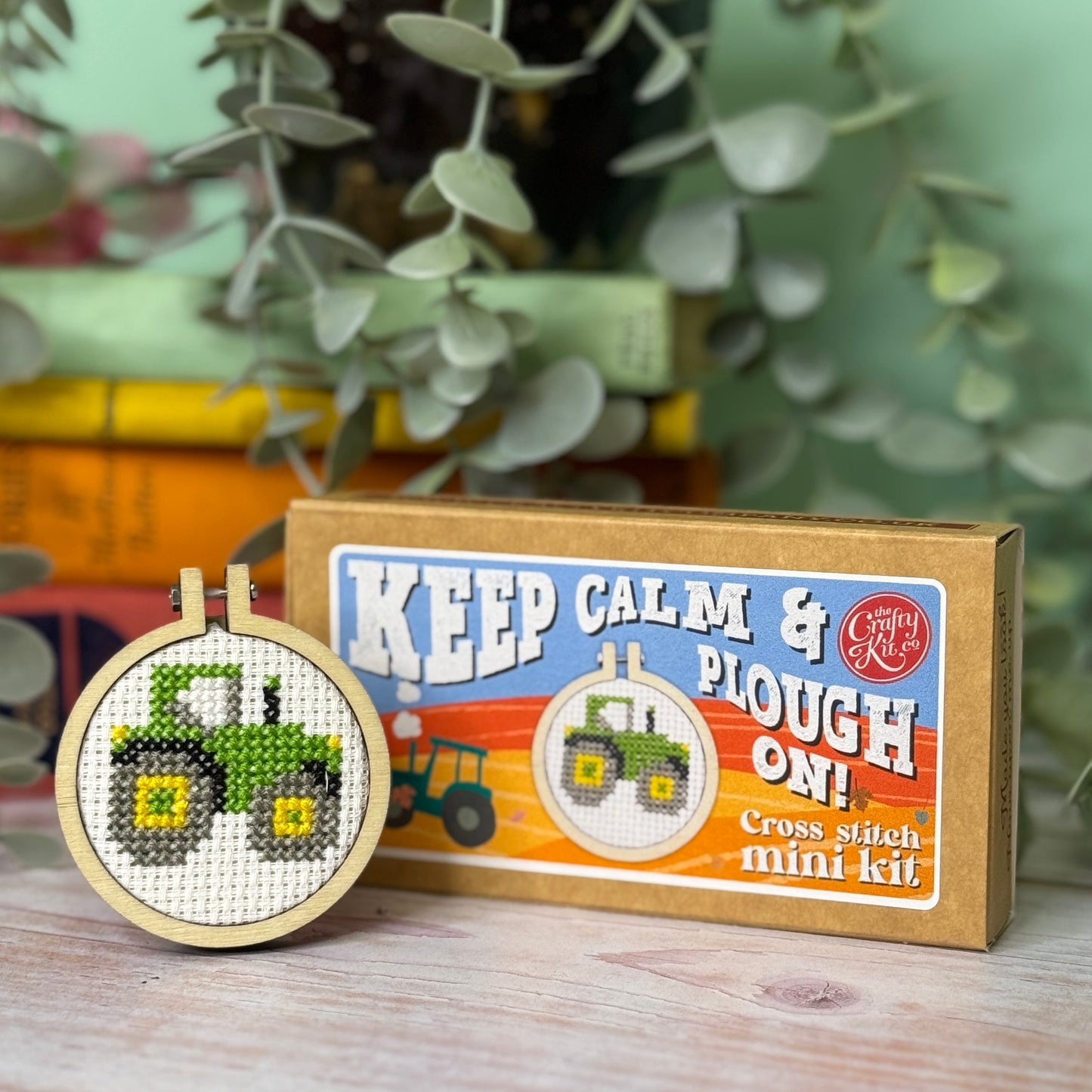 Keep Calm and Plough On! Mini Matchbox Cross Stitch Kit