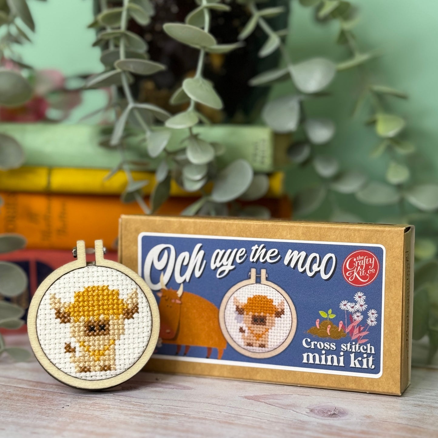 Och Aye The Moo Mini Matchbox Cross Stitch Kit