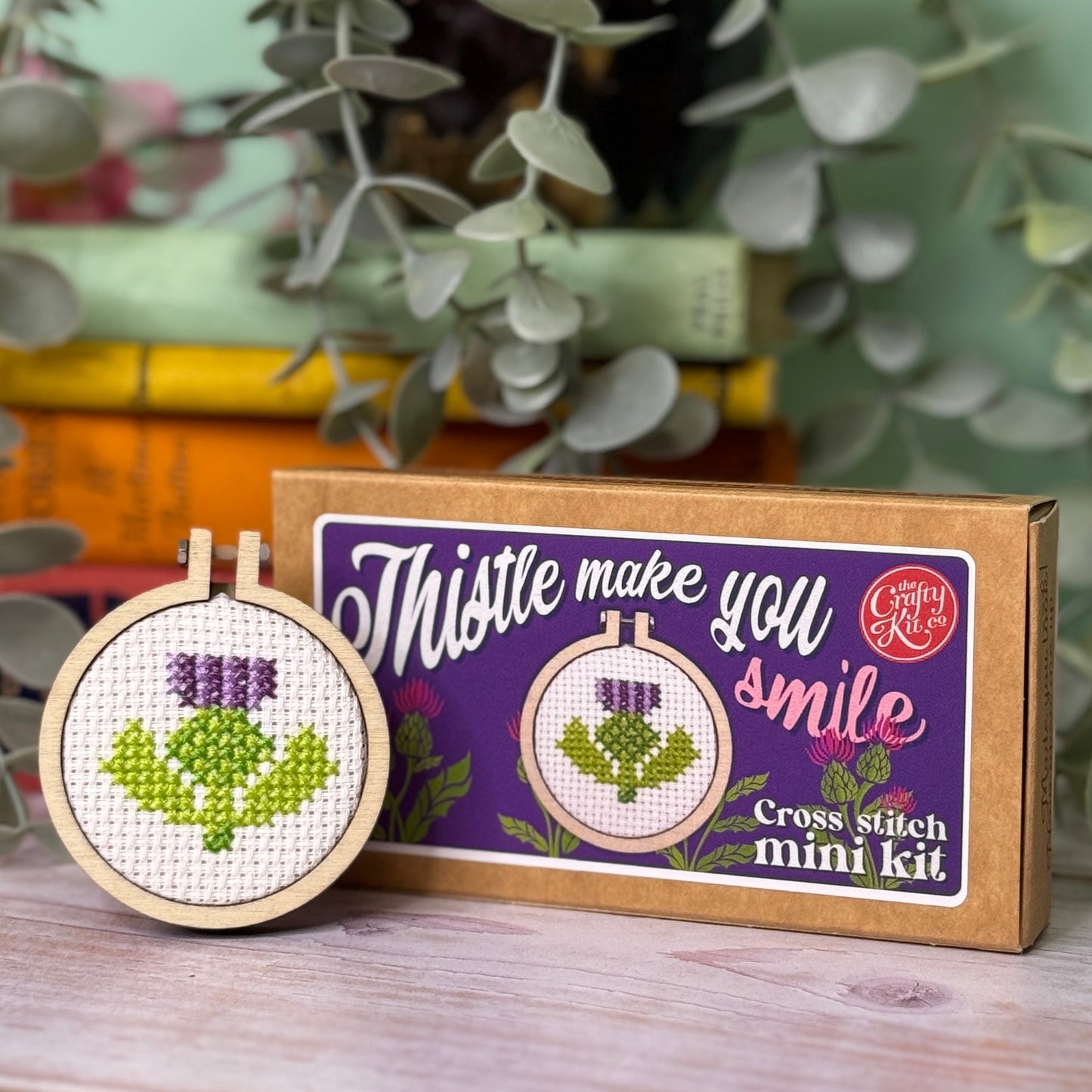 Thistle Make You Smile Mini Matchbox Cross Stitch Kit