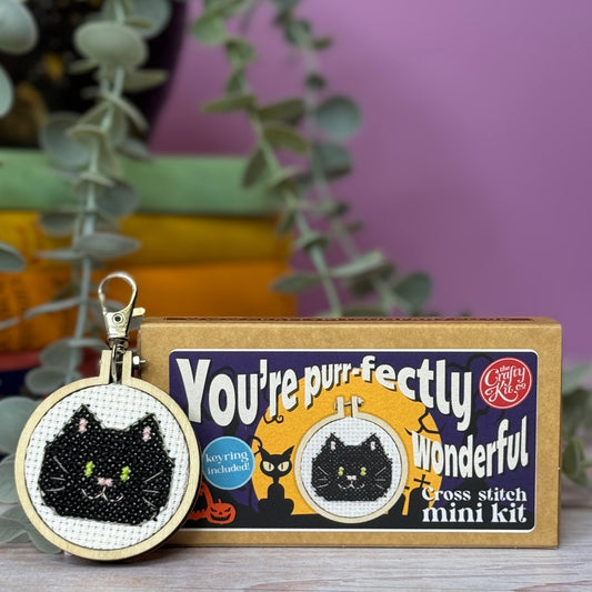 You're Purr-fectly Wonderful Halloween Mini Matchbox Cross Stitch Kit