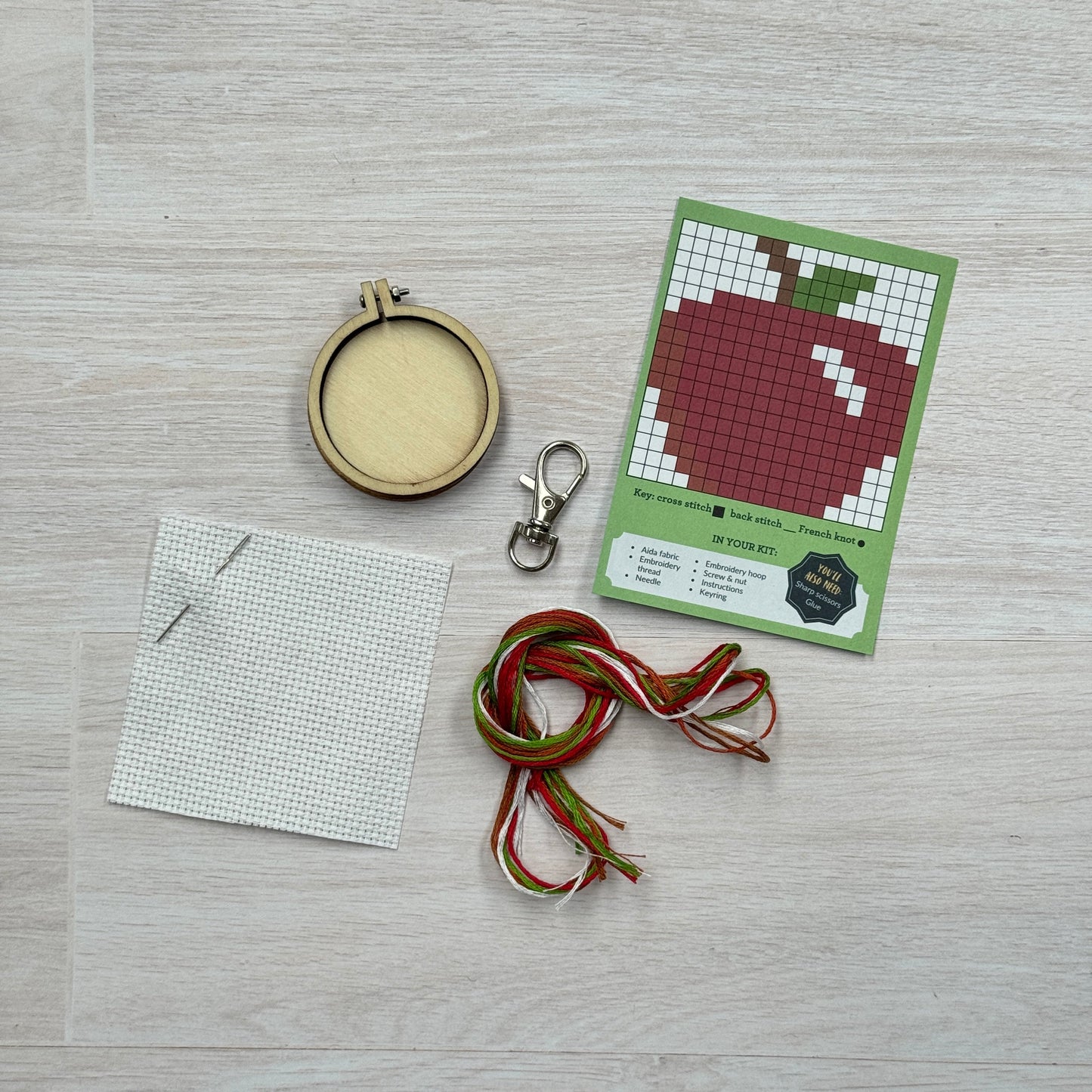 Thank you, Teacher! (apple) Mini Matchbox Cross Stitch Kit