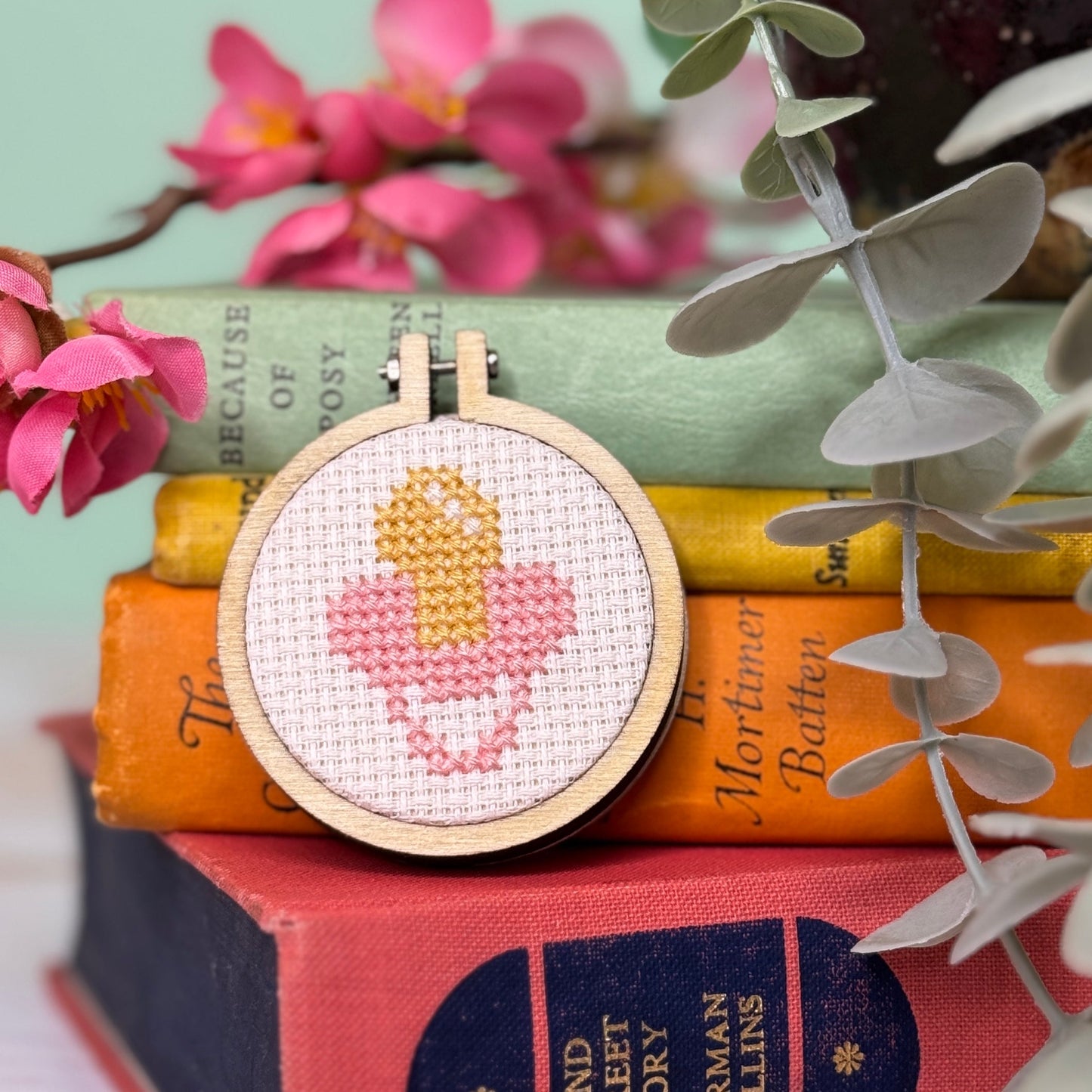 Welcome to The World (Pink) Mini Matchbox Cross Stitch Kit