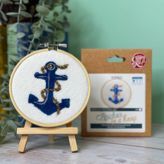Anchor in a Mini Hoop Needle Felting Kit