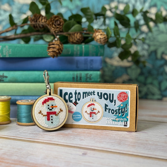 Ice To Meet You, Frosty! Mini Matchbox Christmas Cross Stitch Kit