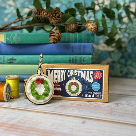 Merry Christmas Mini Matchbox Christmas Cross Stitch Kit