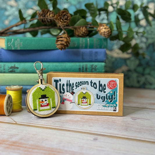 Tis The Season To Be Ugly! Mini Matchbox Christmas Cross Stitch Kit