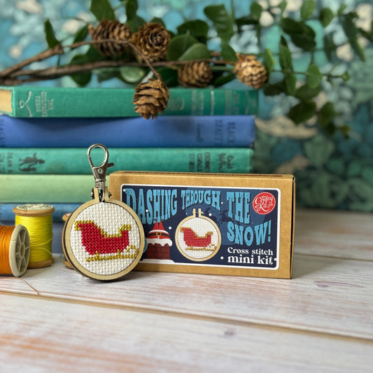 Dashing Through The Snow! Mini Matchbox Christmas Cross Stitch Kit