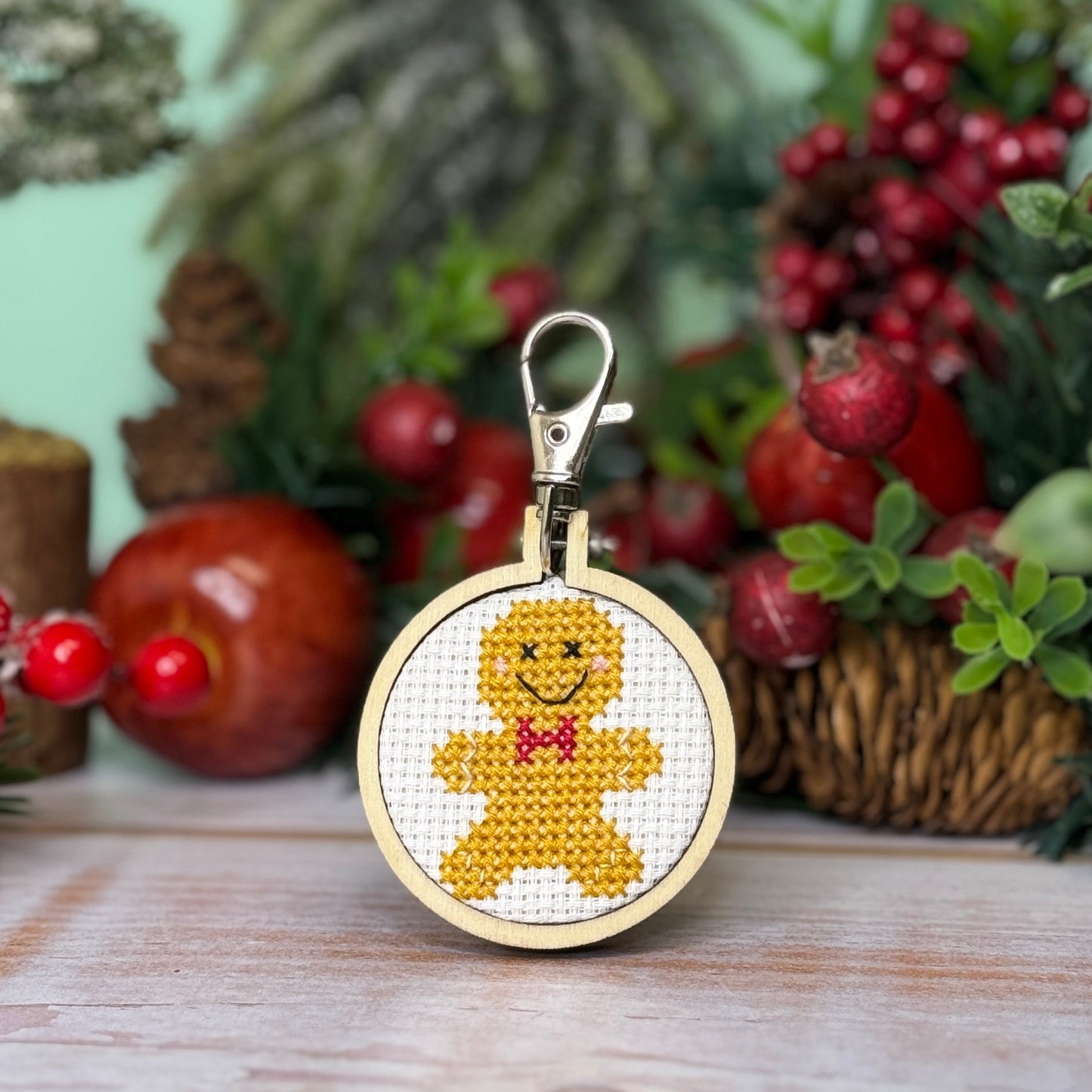 I Love You From My Head To My Dough Mini Matchbox Christmas Cross Stitch Kit