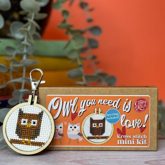 Owl You Need is Love! Mini Matchbox Cross Stitch Kit