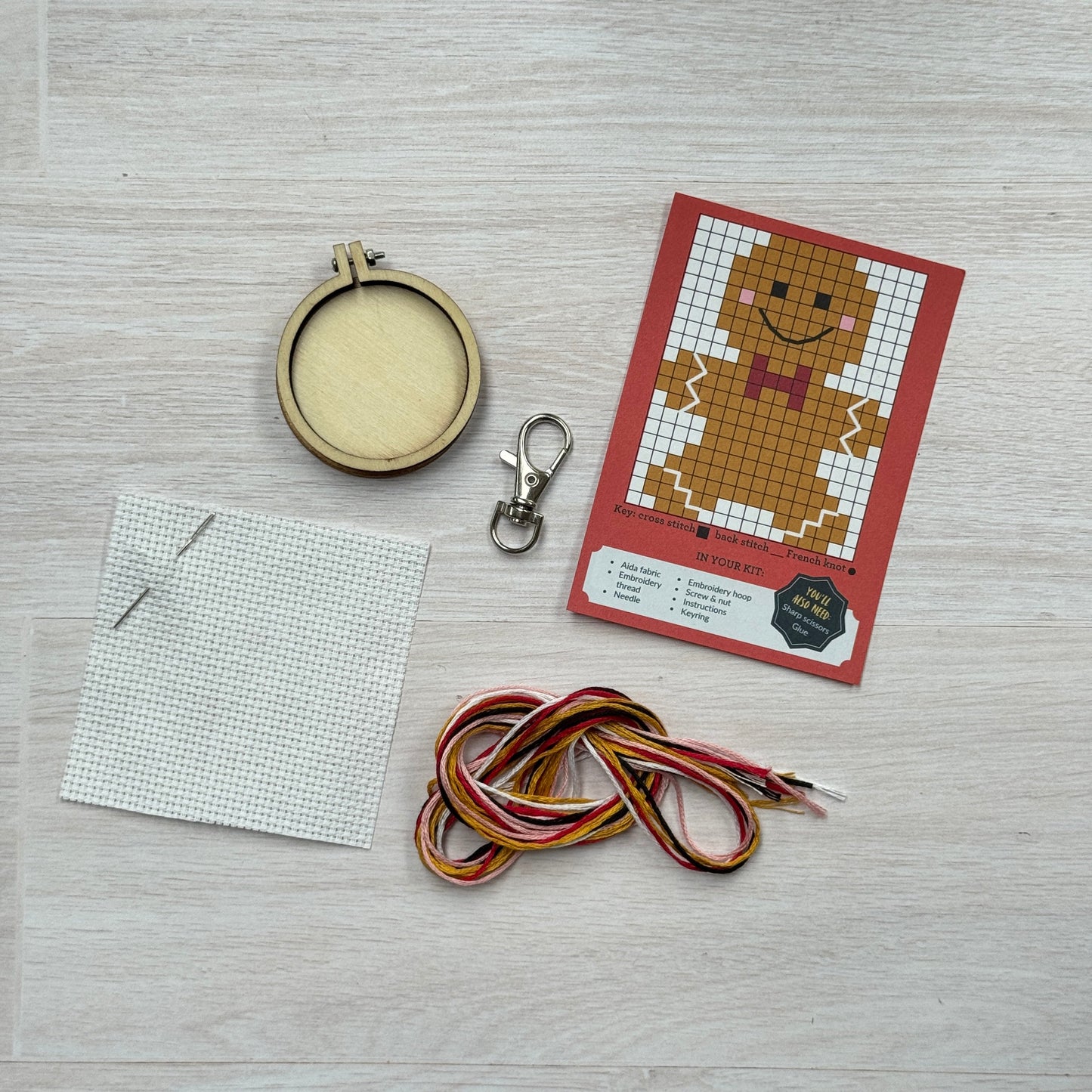 I Love You From My Head To My Dough Mini Matchbox Christmas Cross Stitch Kit