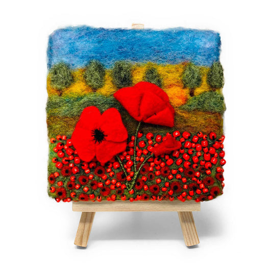 Mini Masterpiece: Poppies at Sunrise Needle Felting Kit