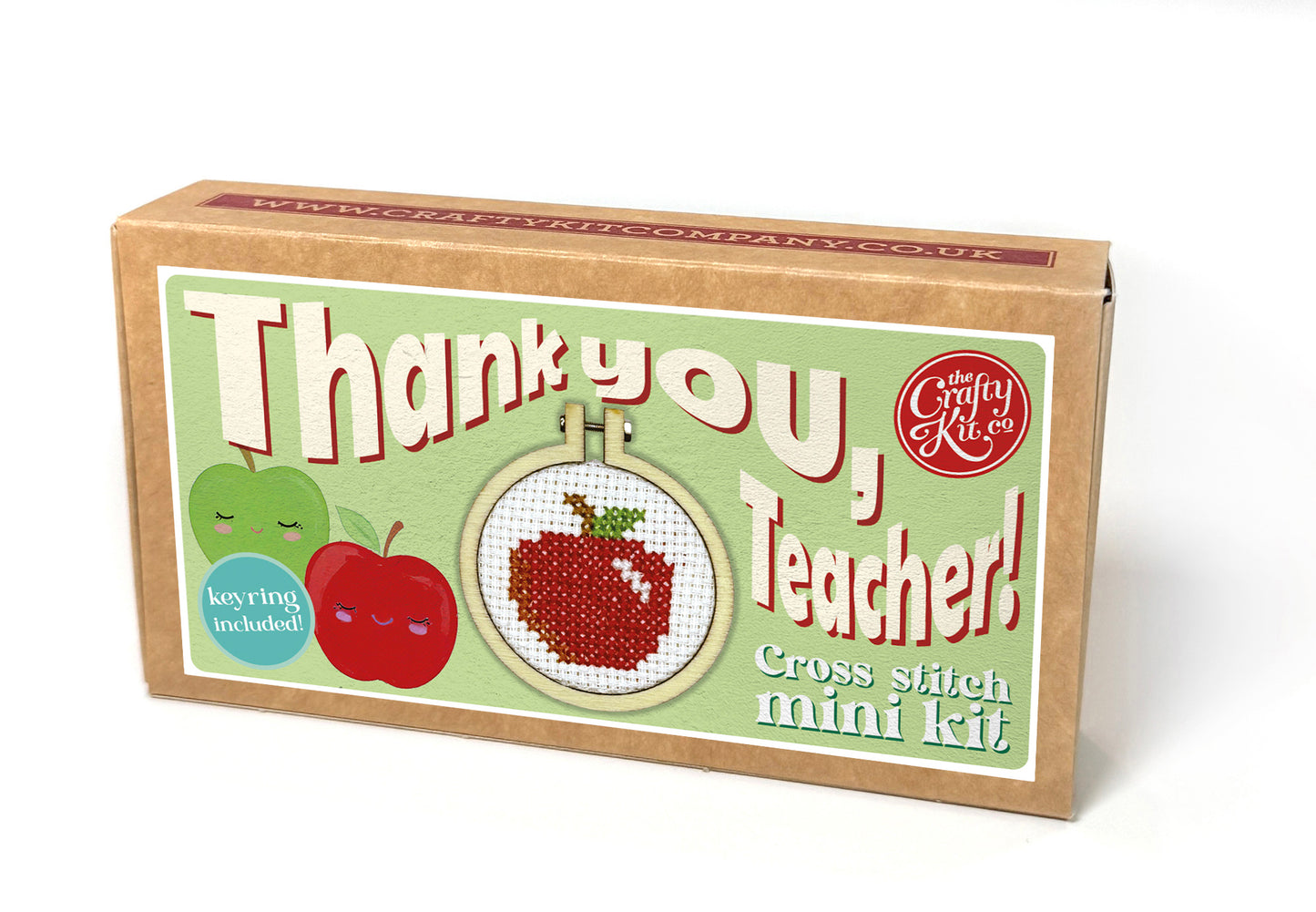 Thank you, Teacher! (apple) Mini Matchbox Cross Stitch Kit