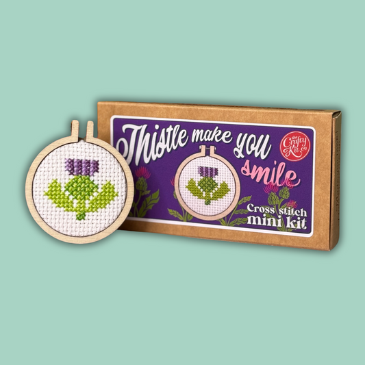 Thistle Make You Smile Mini Matchbox Cross Stitch Kit