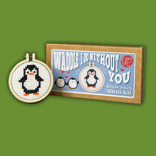 Waddle I Do Without You Mini Matchbox Cross Stitch Kit