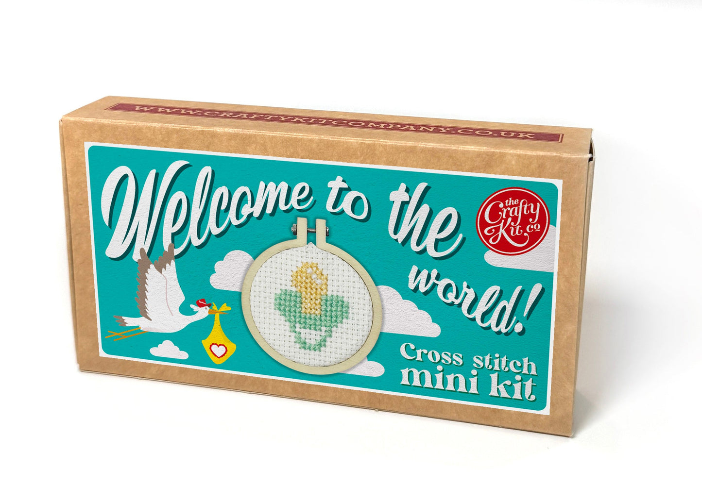 Welcome To The World! (Blue) Mini Matchbox Cross Stitch Kit