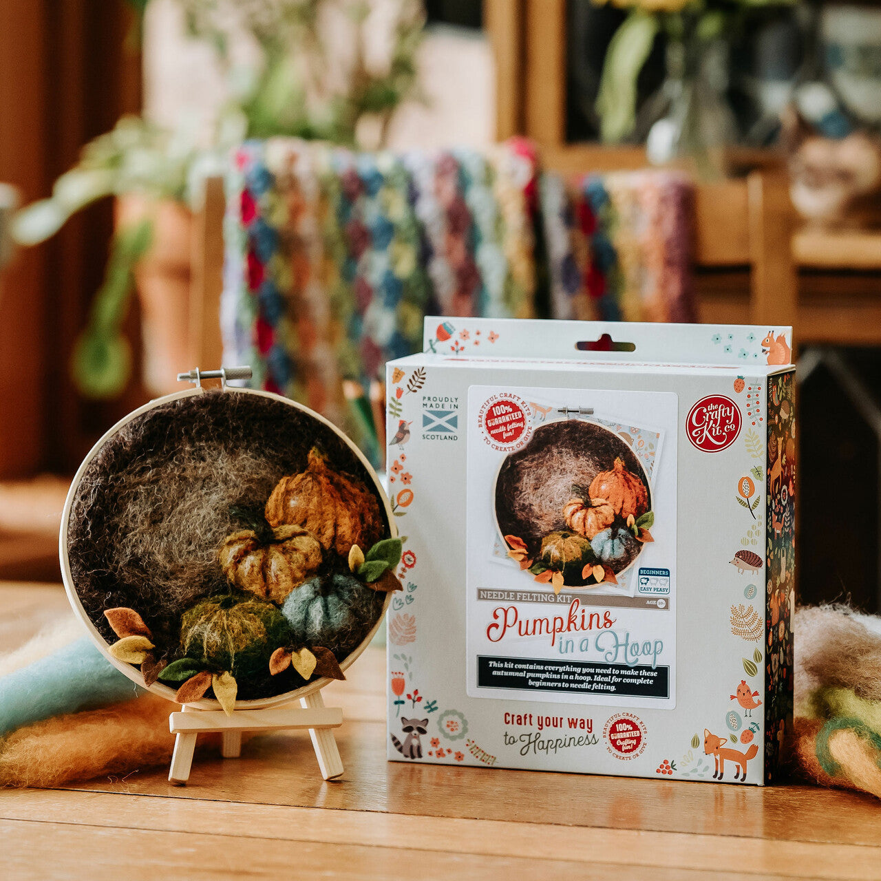 Pumpkins in a Hoop Needle Felting Kit
