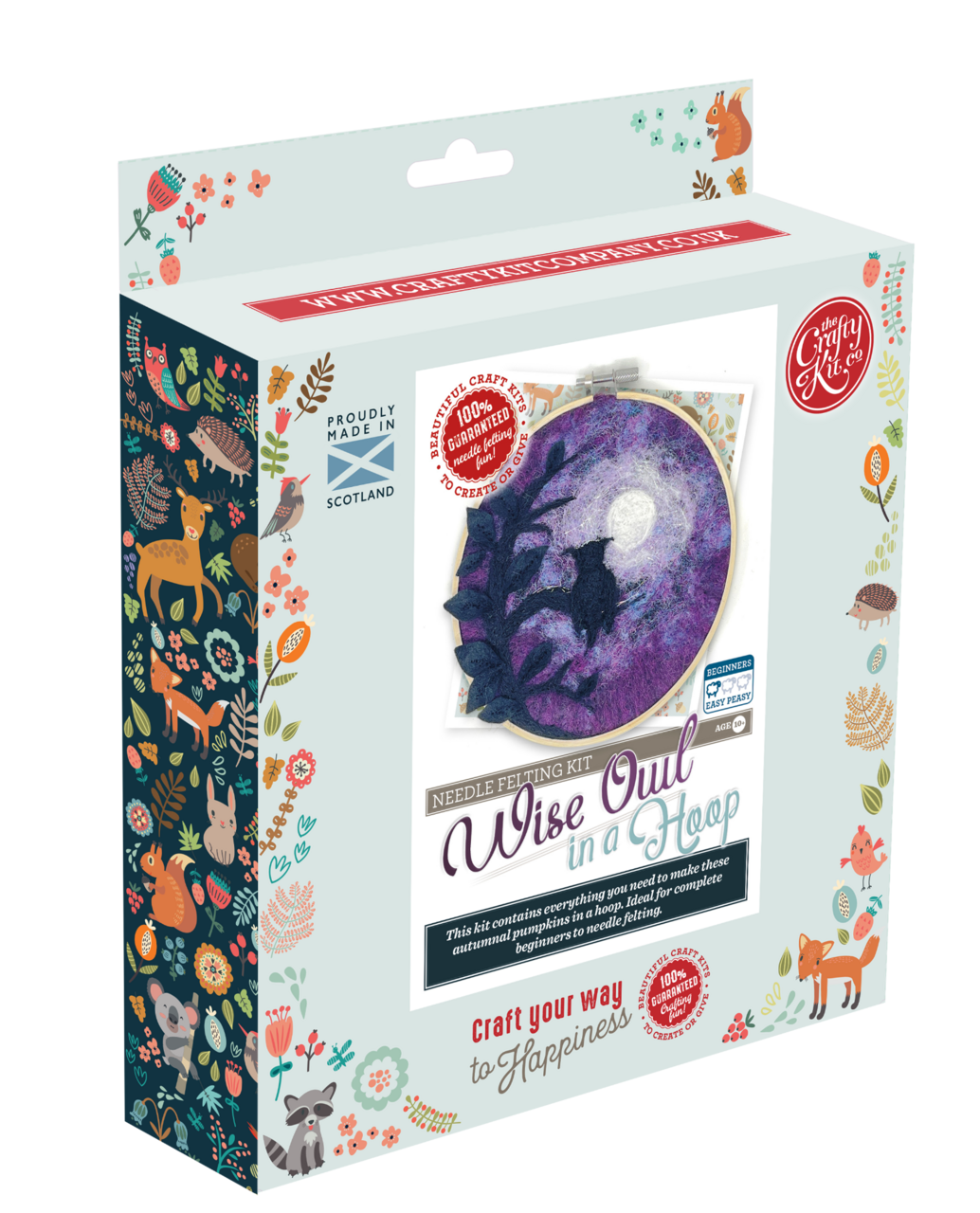 Wise Owl in a Hoop Needle Felting Kit