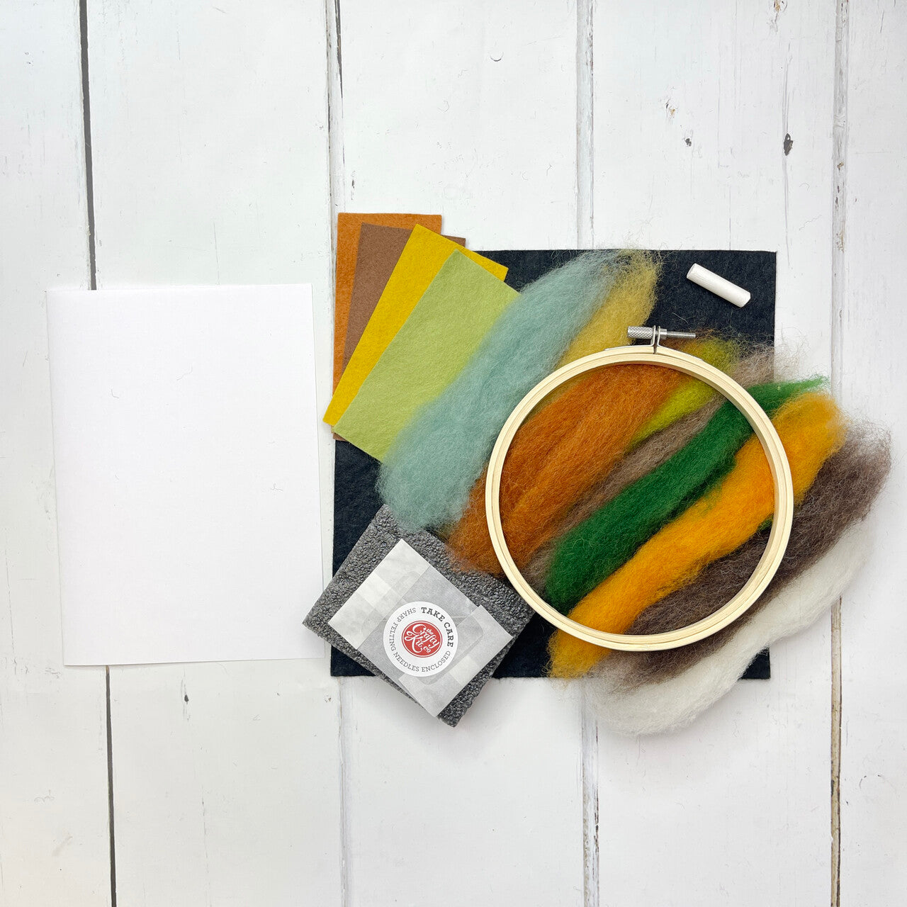 Pumpkins in a Hoop Needle Felting Kit