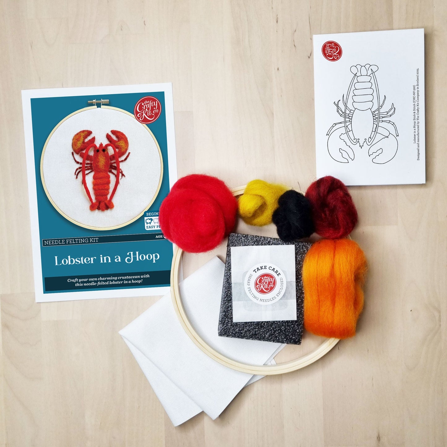 Lobster in a Hoop Needle Felting Kit