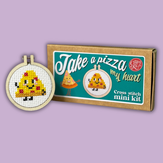 Take A Pizza My Heart Mini Matchbox Cross Stitch Kit