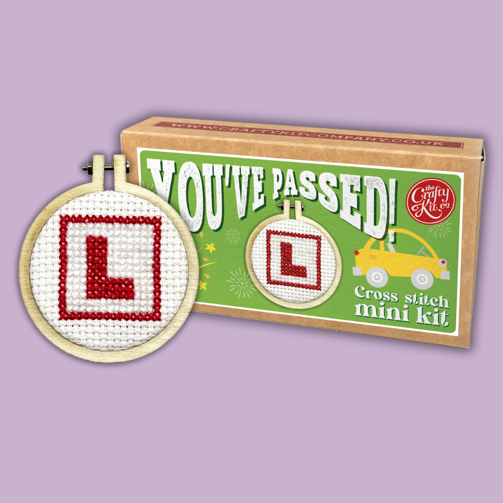 You've Passed! L Plate Mini Matchbox Cross Stitch Kit
