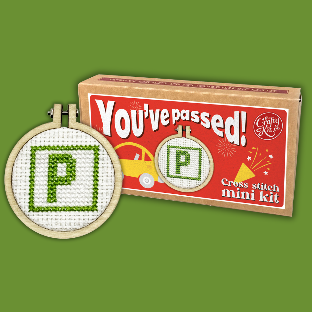 You've Passed! P Plate Mini Matchbox Cross Stitch Kit