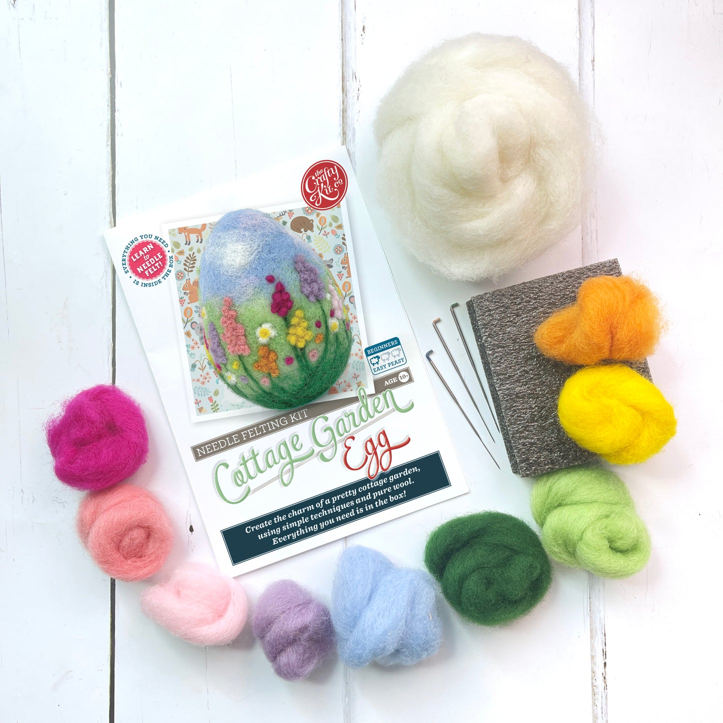 Cottage Garden Egg Needle Felting Craft Kit