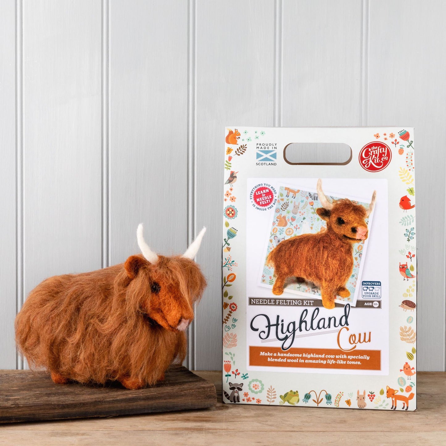 The Crafty Kit Company Highland Cow Needle Felting Kit